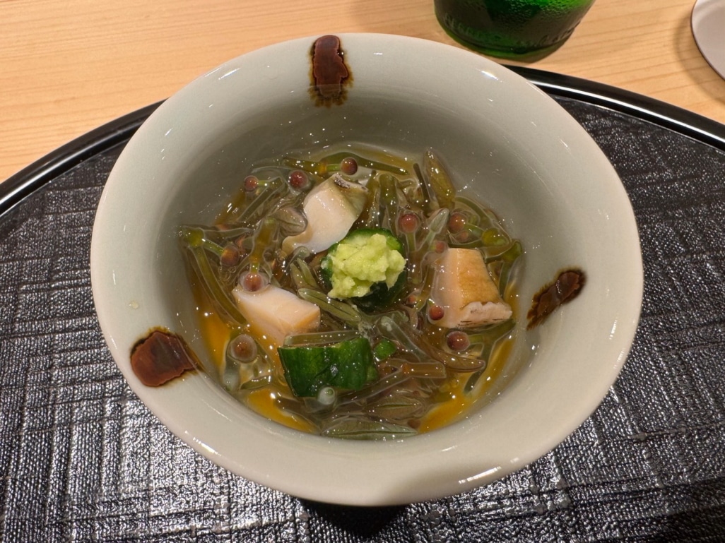 じゅんさい・鮑・胡瓜のポン酢！！！